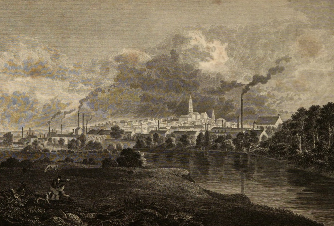 View of Paisley from the Aqueduct Bridge. Engraving by Joseph Swan.