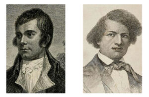 Portraits of Robert Burns and Frederick Douglass